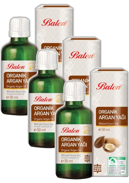 Organik Argan Yağı Soğuk Pres 3 x 50 ml