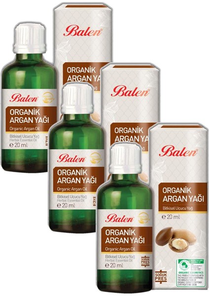 Organik Argan Yağı Soğuk Pres 3 x 20 ml