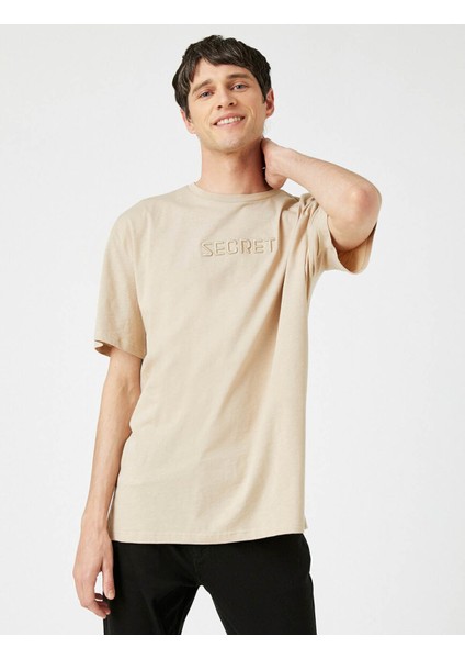 Erkek T-Shirt Bej 1YAM11969HK