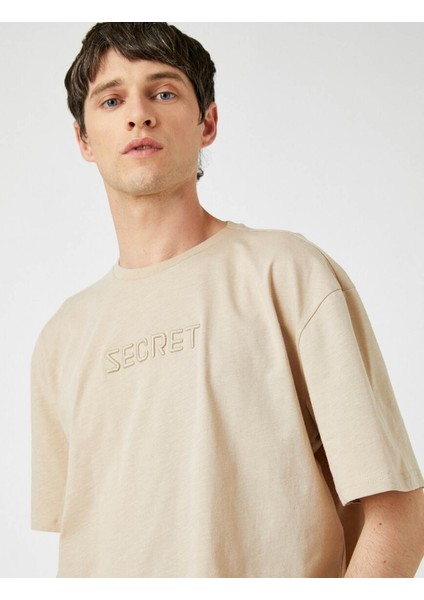 Erkek T-Shirt Bej 1YAM11969HK