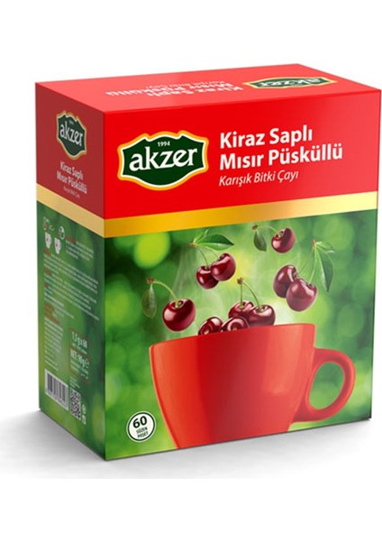 Kiraz Saplı & Mısır Püsküllü Çay 60'Lı