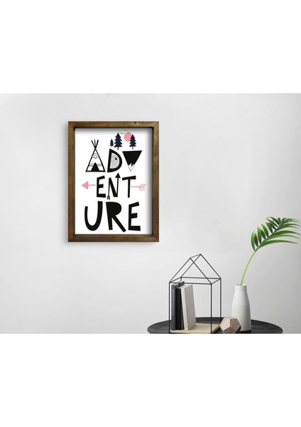 Gift Doğal Masif Ahşap Çerçeveli Tablo 45X65CM-35