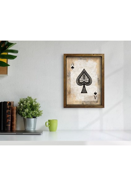 Gift Iskambil Tasarımlı Doğal Masif Ahşap Çerçeveli Tablo 45X65CM-1 fiyatları