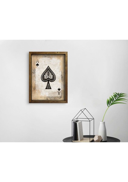 Gift Iskambil Tasarımlı Doğal Masif Ahşap Çerçeveli Tablo 45X65CM-1 modelleri