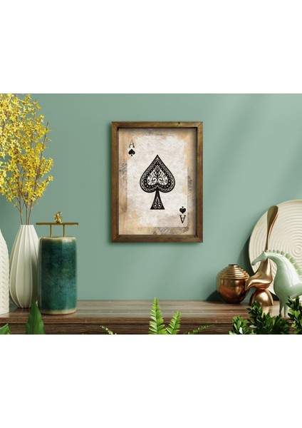 Gift Iskambil Tasarımlı Doğal Masif Ahşap Çerçeveli Tablo 45X65CM-1 fırsatları