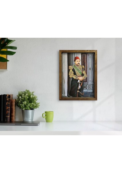 Gift Sultan Iı Abdülhamid Han Tasarımlı Doğal Masif Ahşap Çerçeveli Tablo 45X65CM-1 fiyatları