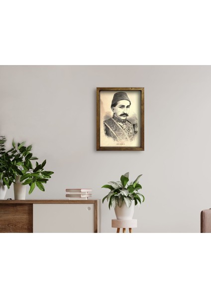 Gift Sultan Iı Abdülhamid Han Tasarımlı Doğal Masif Ahşap Çerçeveli Tablo 45X65CM-2