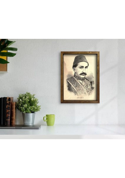 Gift Sultan Iı Abdülhamid Han Tasarımlı Doğal Masif Ahşap Çerçeveli Tablo 45X65CM-2