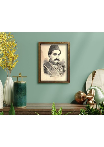 Gift Sultan Iı Abdülhamid Han Tasarımlı Doğal Masif Ahşap Çerçeveli Tablo 45X65CM-2