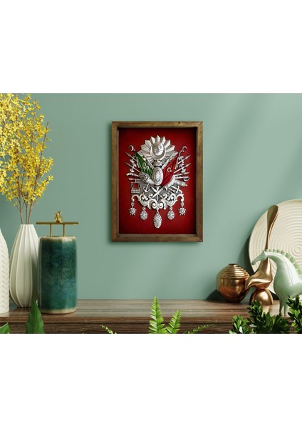 Gift Osmanlı Arması Tasarımlı Doğal Masif Ahşap Çerçeveli Tablo 45X65CM-5 fırsatları