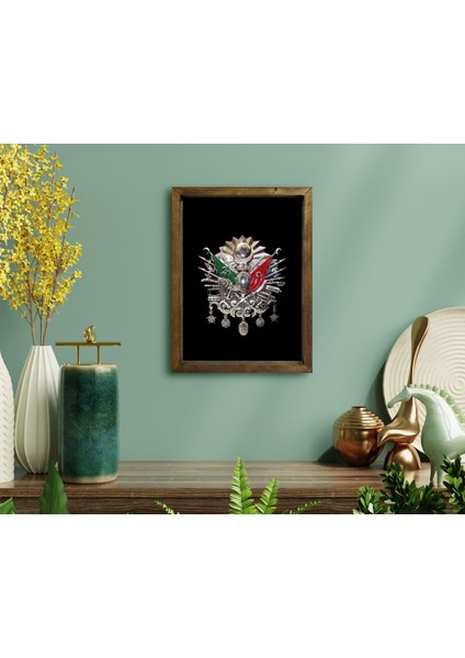 Gift Osmanlı Arması Tasarımlı Doğal Masif Ahşap Çerçeveli Tablo 45X65CM-2 fırsatları