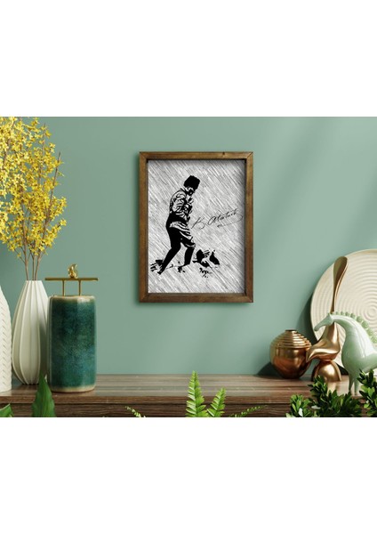 Gift Atatürk Tasarımlı Doğal Masif Ahşap Çerçeveli Tablo 45X65CM-38 fırsatları