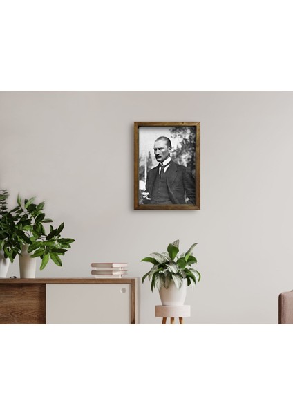 Bk Gift Atatürk Tasarımlı Doğal Masif Ahşap Çerçeveli Tablo 45X65CM-29