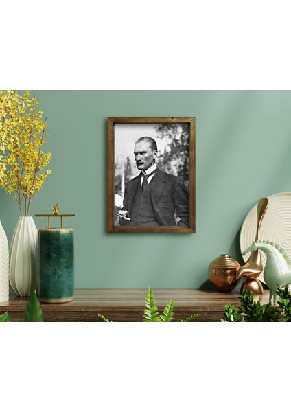 Bk Gift Atatürk Tasarımlı Doğal Masif Ahşap Çerçeveli Tablo 45X65CM-29