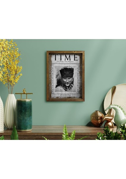 Gift Atatürk Tasarımlı Doğal Masif Ahşap Çerçeveli Tablo 45X65CM-30 fırsatları