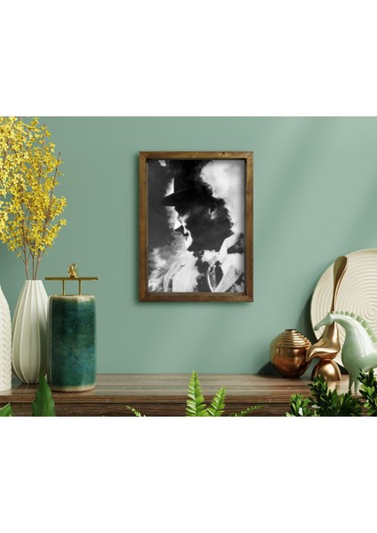 Gift Atatürk Tasarımlı Doğal Masif Ahşap Çerçeveli Tablo 45X65CM-24 fırsatları