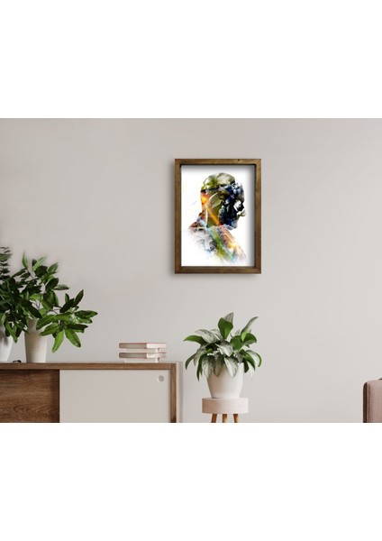 Gift Atatürk Tasarımlı Doğal Masif Ahşap Çerçeveli Tablo 45X65CM-15