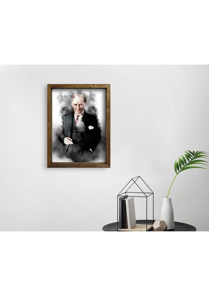 Gift Atatürk Tasarımlı Doğal Masif Ahşap Çerçeveli Tablo 45X65CM-5 modelleri