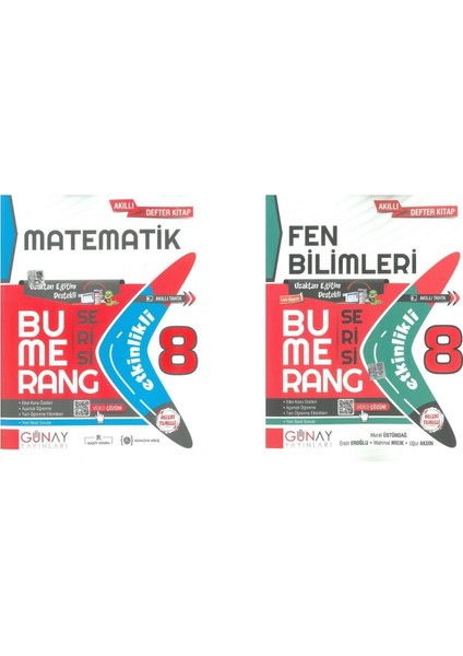 Gün&Ay Yayınları 8. Sınıf Bumerang Serisi Matematik - Fen Bilimleri Soru Bankası Seti