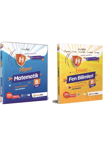 Hiper Zeka Yayınları Hiper 8. Sınıf Matematik-Fen Konu Anlatımlı Soru Bankası Seti