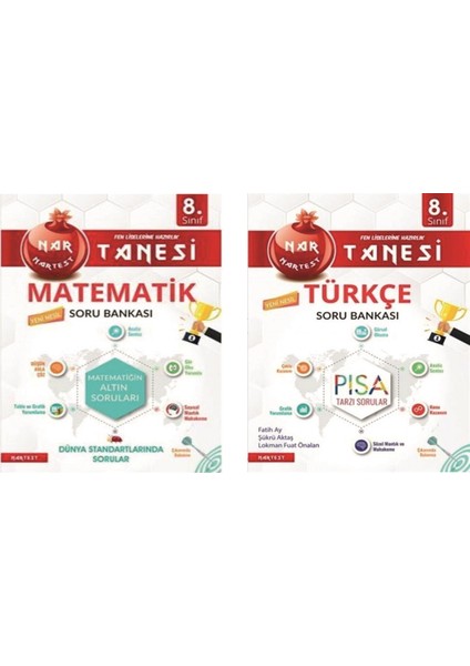 8. Sınıf Nar Tanesi Matematik-Türkçe Soru Bankası Seti