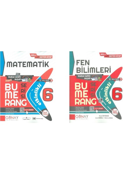 Gün&Ay Yayınları 6. Sınıf Bumerang Serisi Matematik - Fen Bilimleri Soru Bankası Seti