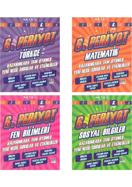 Netbil 6. Sınıf Periyot 4lü Soru Bankası Seti
