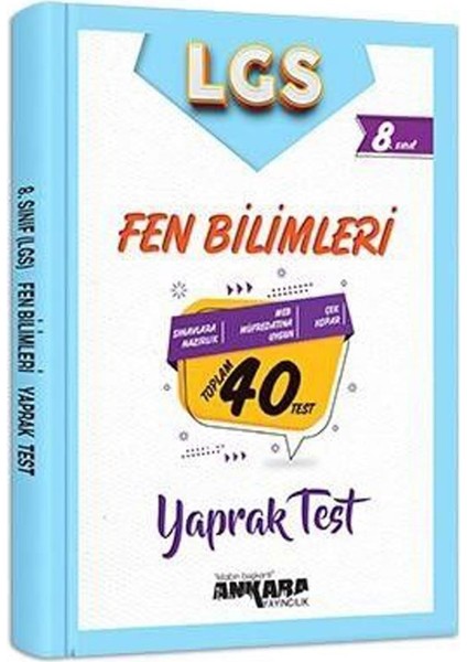 8.Sınıf LGS Fen Bilimleri 40 Yaprak Test