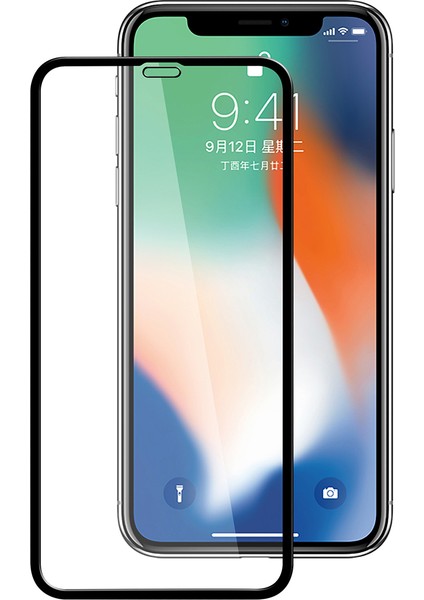 Apple iPhone Xs Max Ekran Koruyucu 6D Nano Tam Kaplayan Siyah