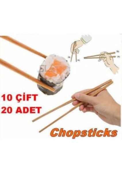 Çin Çubukları Japon Çubukları Yemek Çubuğu 50 Çift Çubuk