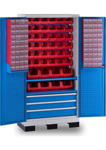 Endüstriyel Malzeme Dolabı-3 Çekmeceli-Avadanlık Kutulu-Plastik Çekmeceli Kutulu