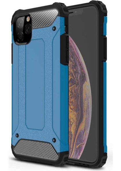 - Apple iPhone 11 Pro - Kılıf Çift Katman Zırh Tank Crash Military Kapak - Mavi