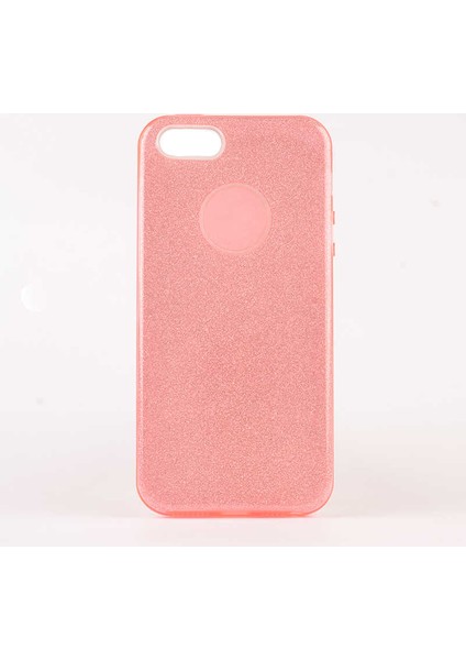 - Apple iPhone 5 - Kılıf Simli Koruyucu Shining Silikon - Pembe