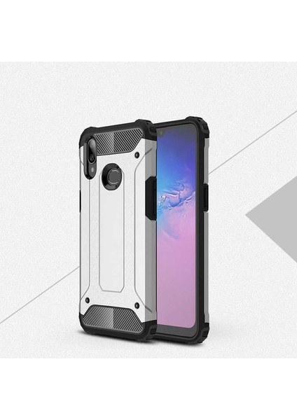 - Samsung Galaxy A10S - Kılıf Çift Katman Zırh Tank Crash Military Kapak - Gri - T9987