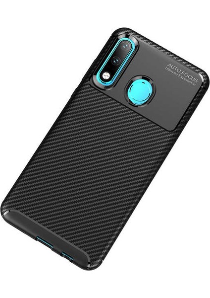 - Huawei P30 Lite - Kılıf Auto Focus Karbon Negro Silikon Kapak - Siyah - T7380