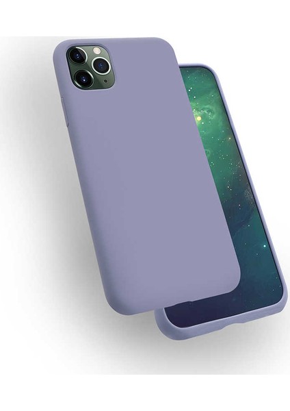 - iPhone 11 Pro Max - Kılıf Soft Prüzsüz Renkli Silk Silikon - Lila