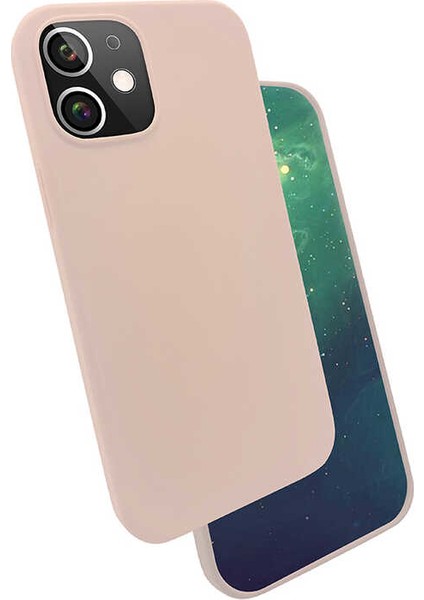- Apple iPhone 12 Mini - Kılıf Soft Prüzsüz Renkli Silk Silikon - Pembe