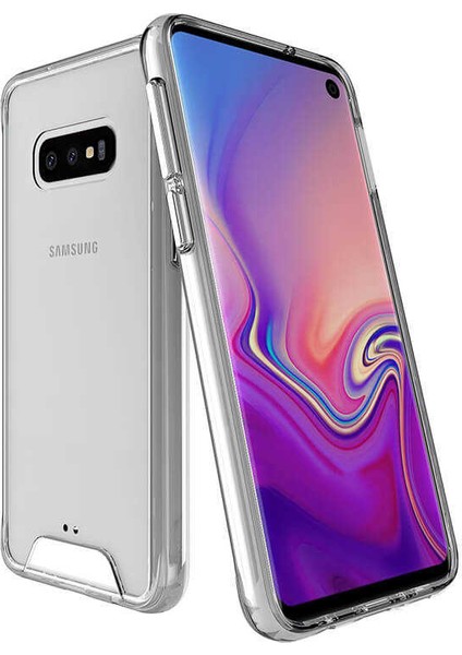 Noktaks Samsung Galaxy S10E - Kılıf Şeffaf Sert Koruyucu Gard Silikon