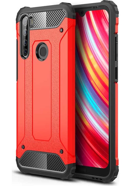 - Xiaomi Redmi Note 8T - Kılıf Çift Katman Zırh Tank Crash Military Kapak - Kırmızı - T10939
