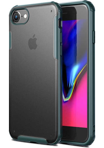 - Apple iPhone 8 - Kılıf Koruyucu Sert Volks Kapak - Koyu Yeşil - T10133