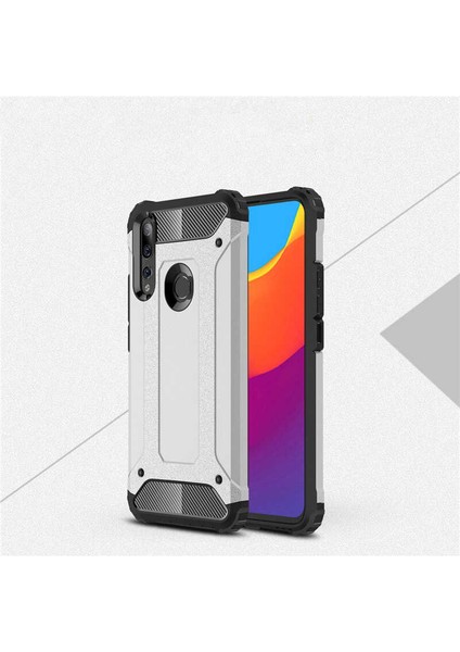 - Huawei Y9 Prime 2019 - Kılıf Çift Katman Zırh Tank Crash Military Kapak - Gri - T9724