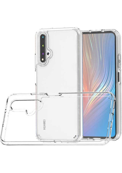 - Huawei Nova 5t Uyumlu Kılıf Sert Cam Gibi Şeffaf Koruyucu Coss Kapak