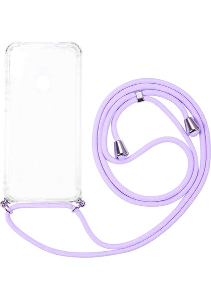 - Samsung Galaxy M11 - Kılıf Şeffaf İp Askılı Koruyucu X-rop Kapak - T15322