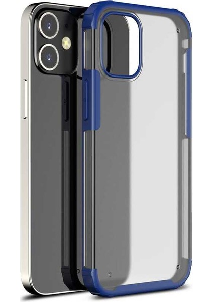 - Apple iPhone 12 - Kılıf Koruyucu Sert Volks Kapak - Lacivert