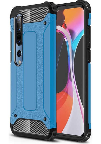 - Xiaomi Mi 10 - Kılıf Çift Katman Zırh Tank Crash Military Kapak - Mavi - T11882