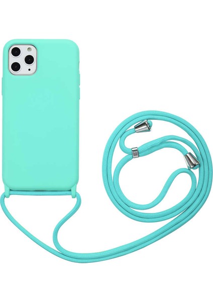 - Apple iPhone 11 Pro - Kılıf Boyun İp Askılı Koruyucu Ropi Kapak - Turkuaz