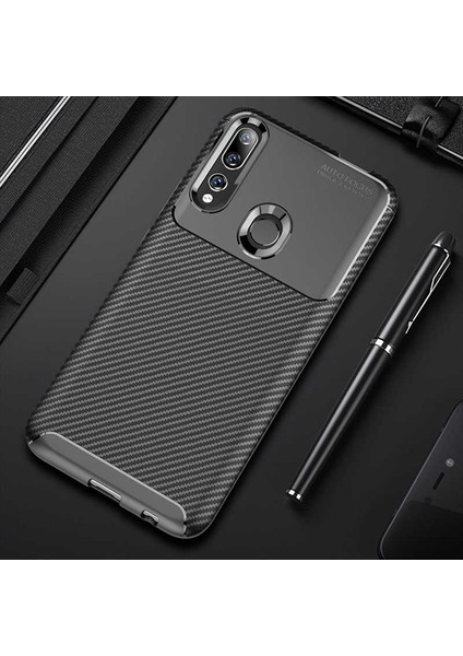 - Huawei Y9 Prime 2019 - Kılıf Auto Focus Karbon Negro Silikon Kapak - Siyah - T9719