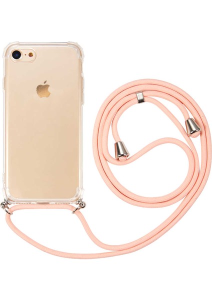 Apple iPhone 8 - Kılıf Şeffaf Ip Askılı Koruyucu X-Rop Kapak