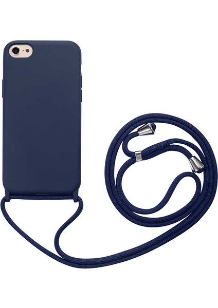- Apple iPhone 8 - Kılıf Boyun İp Askılı Koruyucu Ropi Kapak - Lacivert - T15109