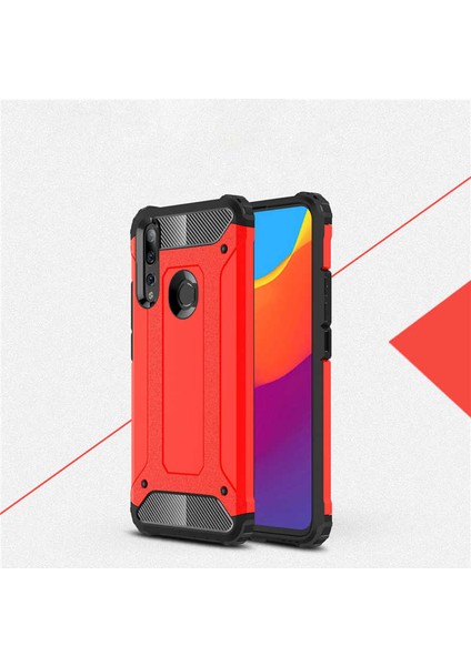 - Huawei Y9 Prime 2019 - Kılıf Çift Katman Zırh Tank Crash Military Kapak - Kırmızı - T9724